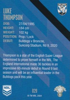 2021 NRL Traders #029 Luke Thompson Back